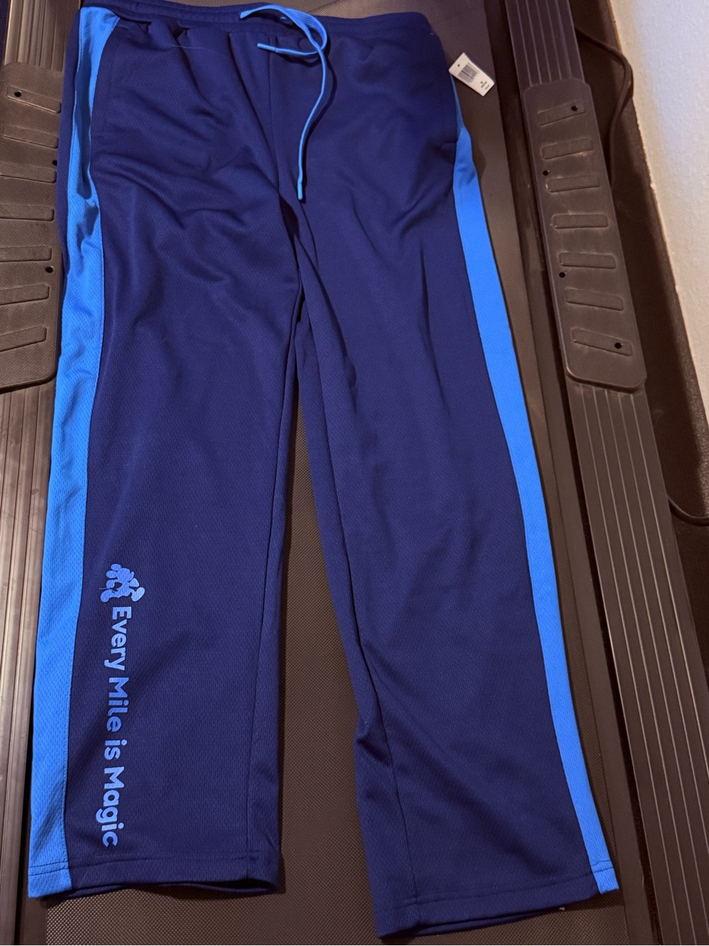 RunDisney Men’s Every Mile Is Magic Navy & Royal Blue Athletic Track Pant NWT